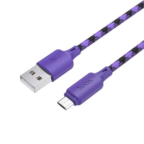 Кабель HOCO Micro USB Meridian charging data cable X116 |1m, 2.4A| purple
