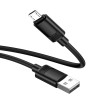 Кабель HOCO Micro USB Benefit silicone charging data cable X122 |1m, 2.4A| black