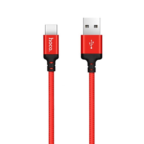 Кабель HOCO Type-C X14 |1m, 2A| black-red
