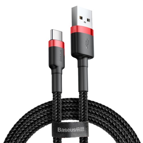 Кабель Type-c BASEUS cafule |3A, 1M| ( CATKLF-B91) black-red