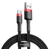Кабель Type-c BASEUS cafule |3A, 1M| ( CATKLF-B91) black-red
