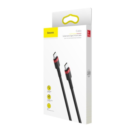 Кабель Type-C / Type-c BASEUS Flash charge cafule |PD2.0, 60W, 3A, 1M| black