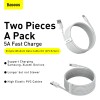 Кабель Baseus Type-C Simple Wisdom Data Cable Kit |1.5m, 5A| (2PCS-Set) (TZCATZJ-02) white