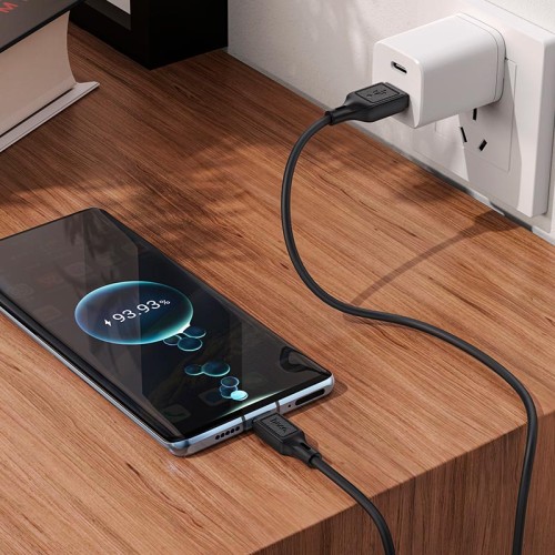 Кабель HOCO Type-C Cool silicone charging data cable X90 |1m, 3A| white