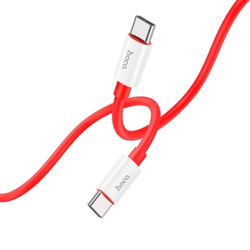 Кабель HOCO Type-C to Type-C Magic silicone PD charging data cable X87 |1m, 60W, 3A| white