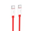 Кабель HOCO Type-C to Type-C Magic silicone PD charging data cable X87 |1m, 60W, 3A| red
