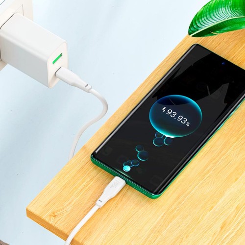 Кабель HOCO Type-C to Type-C Force fast charging data cable X93 |2m, 100W| white