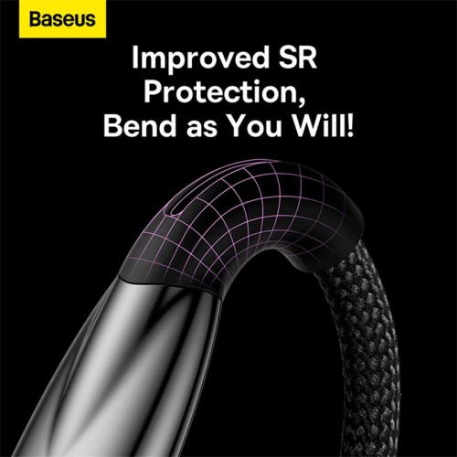 Кабель Baseus Type-C Glimmer Series Fast Charging Data Cable |1m, 100W/6A| black