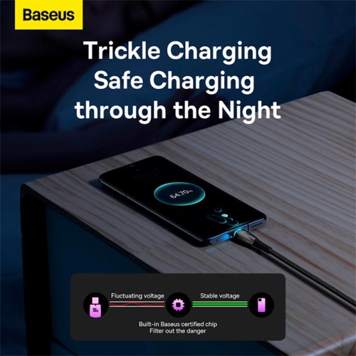 Кабель Baseus Type-C Glimmer Series Fast Charging Data Cable |1m, 100W/6A| black