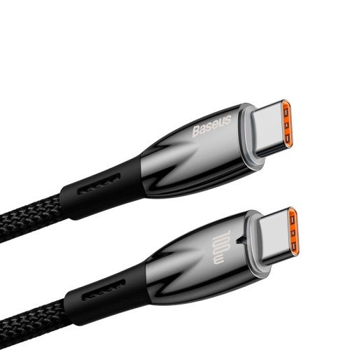 Кабель Baseus Type-C to Type-C Glimmer Series Fast Charging Data Cable |1m, 100W/5A| black