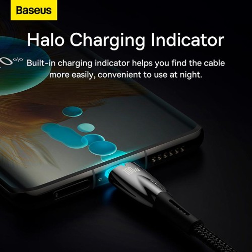 Кабель Baseus Type-C to Type-C Glimmer Series Fast Charging Data Cable |1m, 100W/5A| black