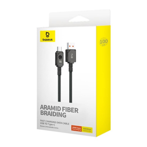 Кабель Baseus Type-C Unbreakable Series Fast Charging Data Cable |1m, 100W/6A| black