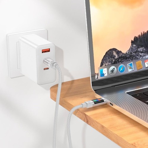 Кабель HOCO Lantern Type-C to Type-C charging data cable  U126 |1.2m, 100W/5A| black