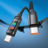 Кабель HOCO Lantern Type-C to Type-C charging data cable  U126 |1.2m, 100W/5A| black