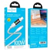 Кабель HOCO Lantern Type-C to Type-C charging data cable  U126 |1.2m, 100W/5A| grey