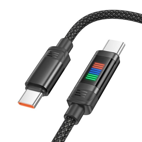 Кабель HOCO Lantern Type-C to Type-C charging data cable  U126 |1.2m, 100W/5A| grey