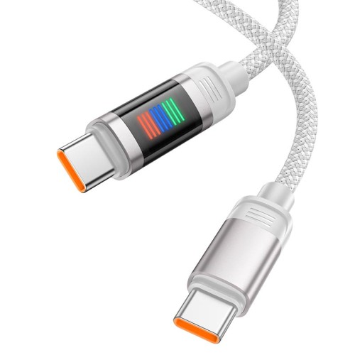 Кабель HOCO Lantern Type-C to Type-C charging data cable  U126 |1.2m, 100W/5A| grey