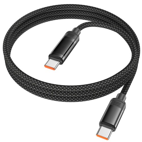 Кабель HOCO Lantern Type-C to Type-C charging data cable  U126 |1.2m, 100W/5A| grey