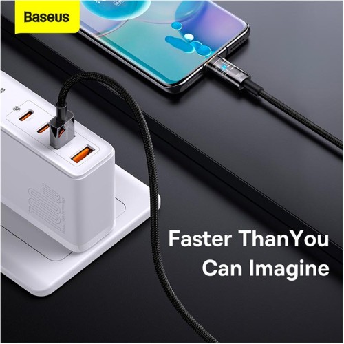 Кабель Baseus Explorer Series Auto Power-Off Fast Charging Data Cable USB to Type-C |100W/6A, 1m| black