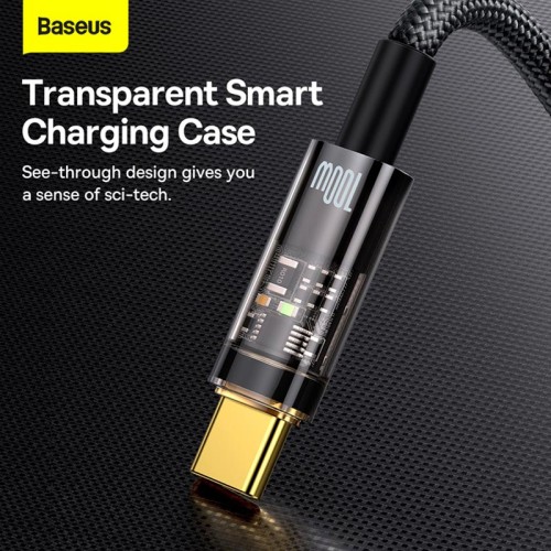Кабель Baseus Explorer Series Auto Power-Off Fast Charging Data Cable USB to Type-C |100W/6A, 1m| black