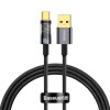 Кабель Baseus Explorer Series Auto Power-Off Fast Charging Data Cable USB to Type-C |100W/6A, 1m| black