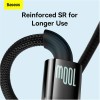 Кабель Baseus Explorer Series Auto Power-Off Fast Charging Data Cable USB to Type-C |100W/6A, 1m| black