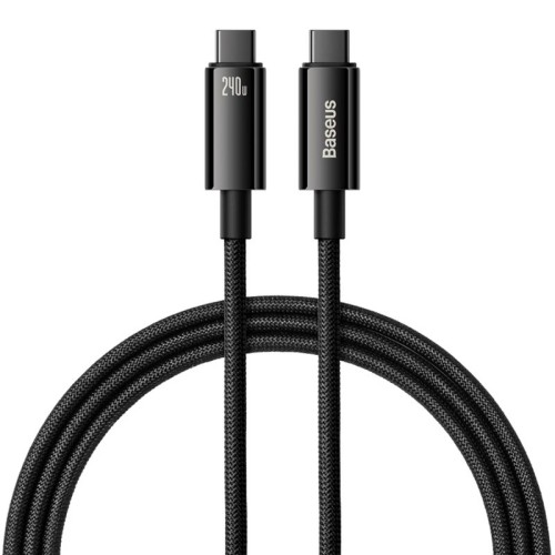 Кабель Baseus Tungsten Gold Fast Charging Data Cable Type-C to Type-C |240W, PD3.1, 1m| black