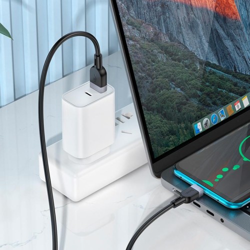Кабель HOCO Type-C Energy silicone charging data cable X109 |3m, 3A| black