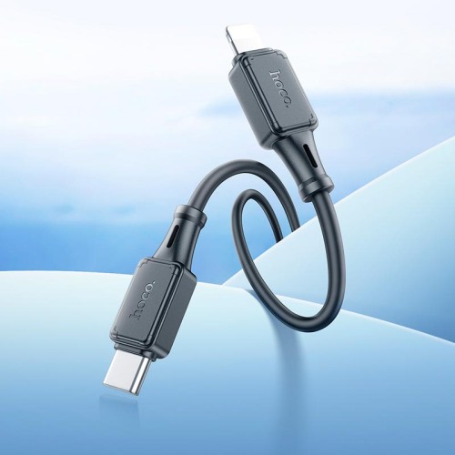 Кабель HOCO Type-C to Lightning Assistant PD silicone charging data cable X101 |1m, 27W| black