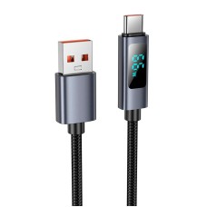 Кабель HOCO Type-C Favor 5A charging data cable with display X112 |1m, 5A| black