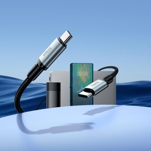 Кабель HOCO Type-C to Type-C USB 3.0 excellent speed cable US10 |0.5m, 3A, 5Gbps| black