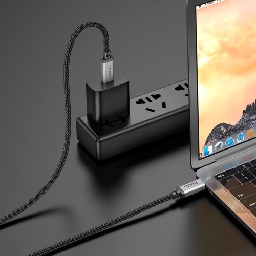 Кабель HOCO USB4 HD high speed data cable US05 |1m, 100W/5A, 8k| black