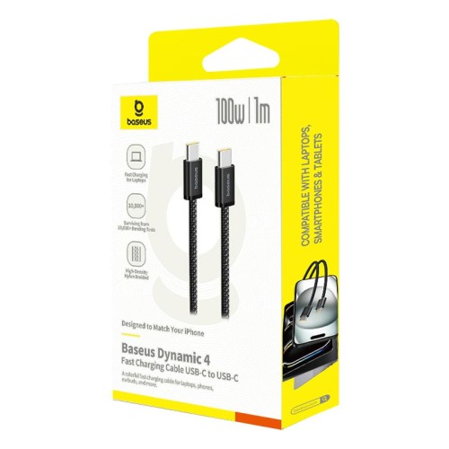 Кабель Baseus Dynamic 4 Fast Charging Data Cable USB-C to USB-C |100W, 1m| Cosmic black