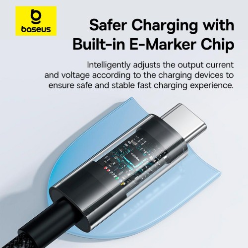 Кабель Baseus Gem Fast-Charging Data Cable USB-C to USB-C |100W, 1m| black