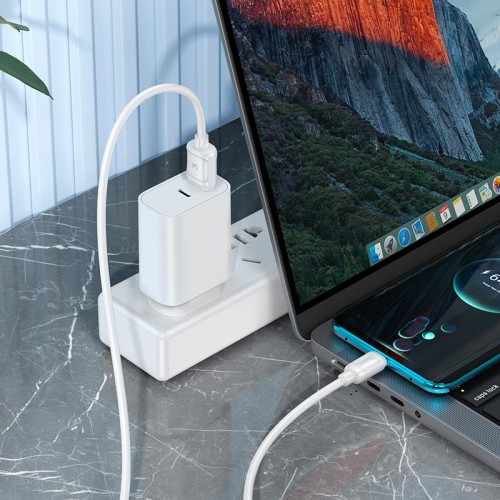 Кабель HOCO Type-C Surpass fast charging data cable X115 |1m, 100W/5A| white