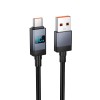 Кабель HOCO Type-C Generous charging data cable with display X118 |1m, 5A| black