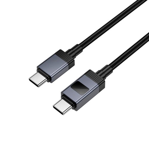 Кабель HOCO Type-C to Type-C Generous charging data cable with display X118 |1m, 60W| black