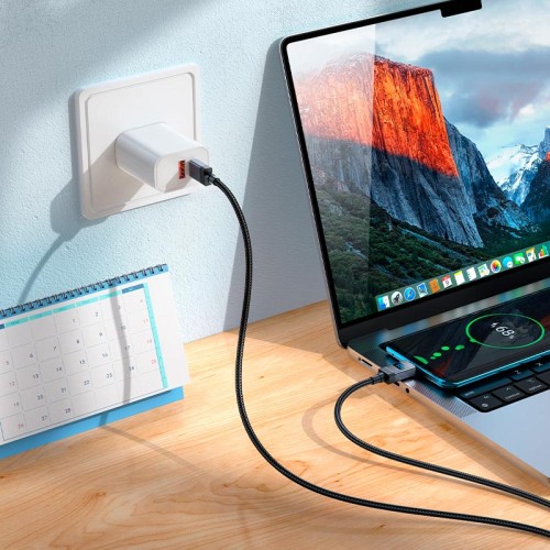 Кабель HOCO Type-C to Type-C Generous charging data cable with display X118 |1m, 60W| black