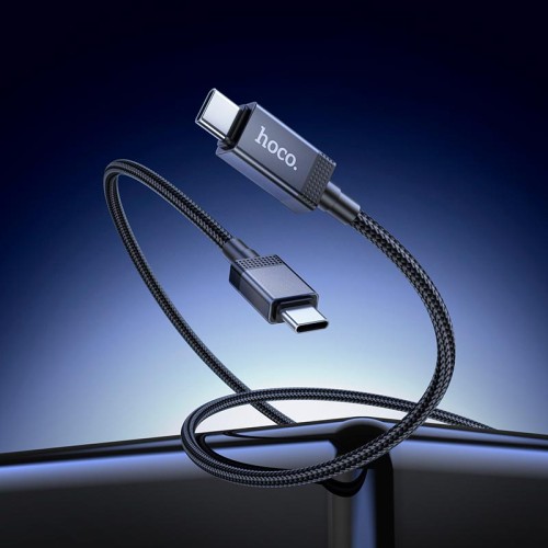 Кабель HOCO Type-C to Type-C Generous charging data cable with display X118 |1m, 60W| black