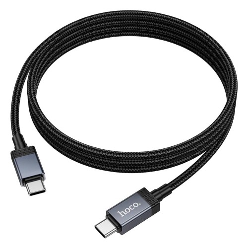 Кабель HOCO Type-C to Type-C Generous charging data cable with display X118 |1m, 60W| black
