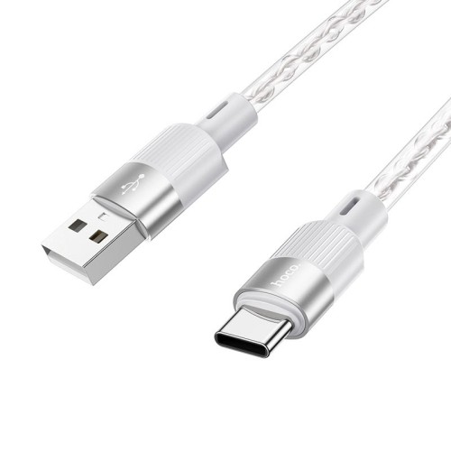 Кабель HOCO Type-C Crystal junction silicone charging data cable X99 |1m, 3A| grey