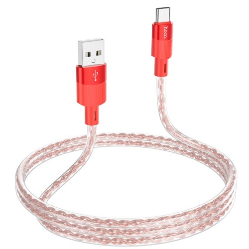 Кабель HOCO Type-C Crystal junction silicone charging data cable X99 |1m, 3A| grey