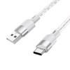 Кабель HOCO Type-C Crystal junction silicone charging data cable X99 |1m, 3A| grey