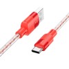 Кабель HOCO Type-C Crystal junction silicone charging data cable X99 |1m, 3A| grey
