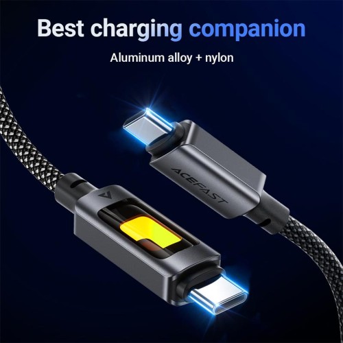 Кабель ACEFAST USB-C to USB-C fantasy color series braided Charging data cable C21-03 |1.2m, 60W/3A| black
