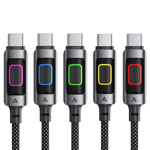 Кабель ACEFAST USB-C to USB-C fantasy color series braided Charging data cable C21-03 |1.2m, 60W/3A| black