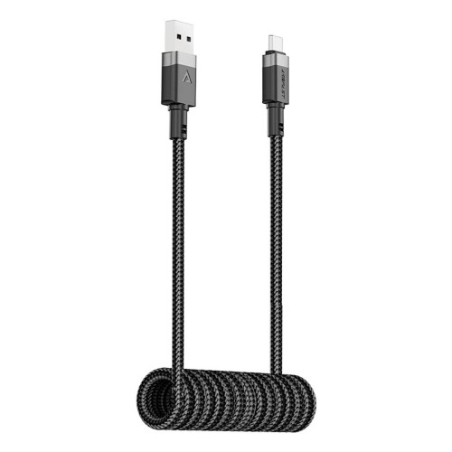 Кабель ACEFAST USB-A to USB-C spring charging data cable C14-04 |1.2m, 3A| black
