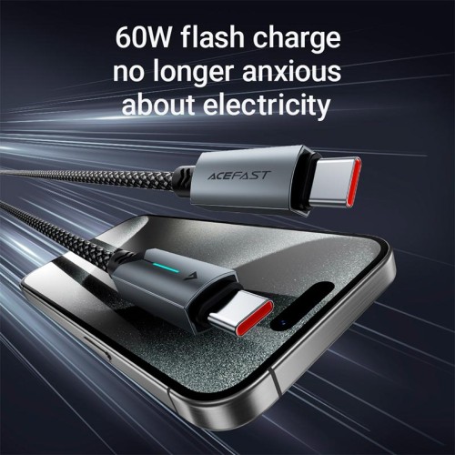 Кабель ACEFAST USB-C to USB-C 60W Fast charging data cable C19-03 |1.2m, 60W/3A| black