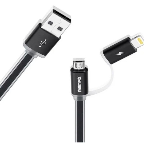 Кабель combo Micro USB + Lightning REMAX Aurora RC-020t silver