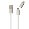 Кабель combo Micro USB + Lightning REMAX Aurora RC-020t silver